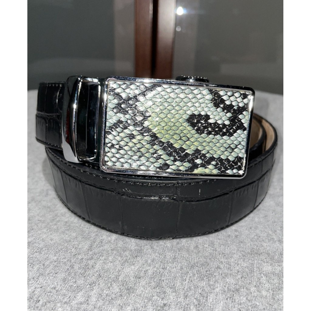 Nexbelt Premium Alligator Embossed Calfskin Leather Mens Adjustable Dress Belt